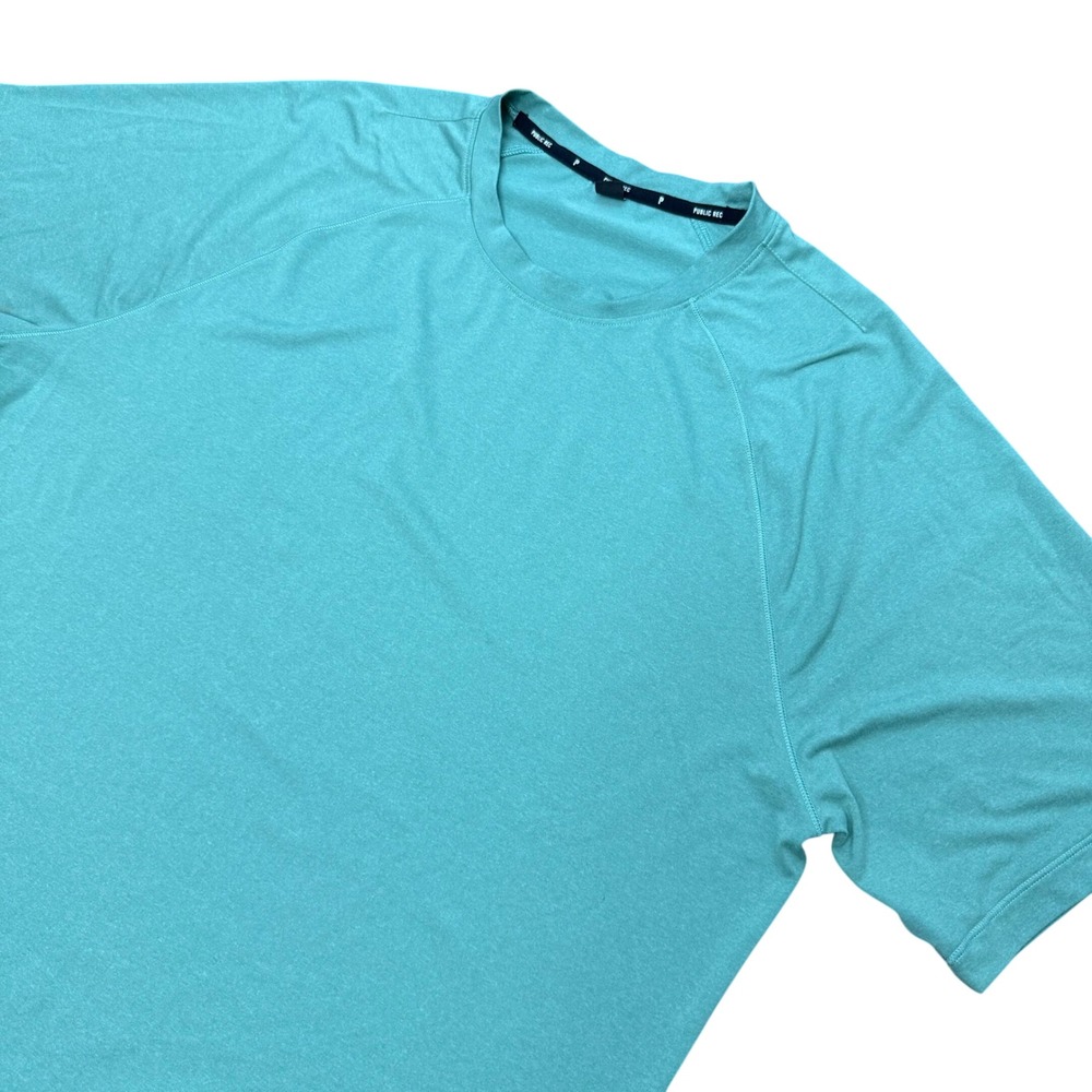 Public Rec Go-To Tee Mens Large Green Raglan Short Sleeve Performance T-Shirt